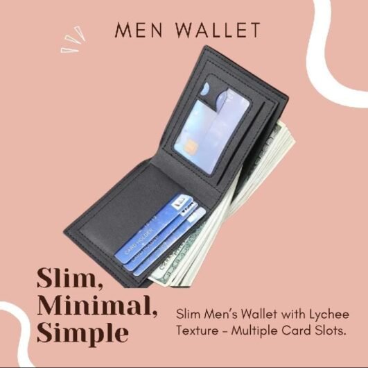 Slim Men Wallet – Minimal Design with Premium Lychee Texture
