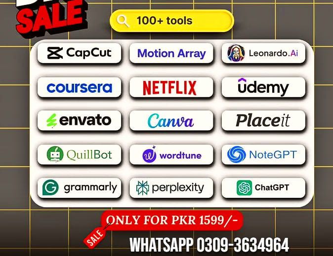 100+Premium AI Tools Bundle Only PKR 1599